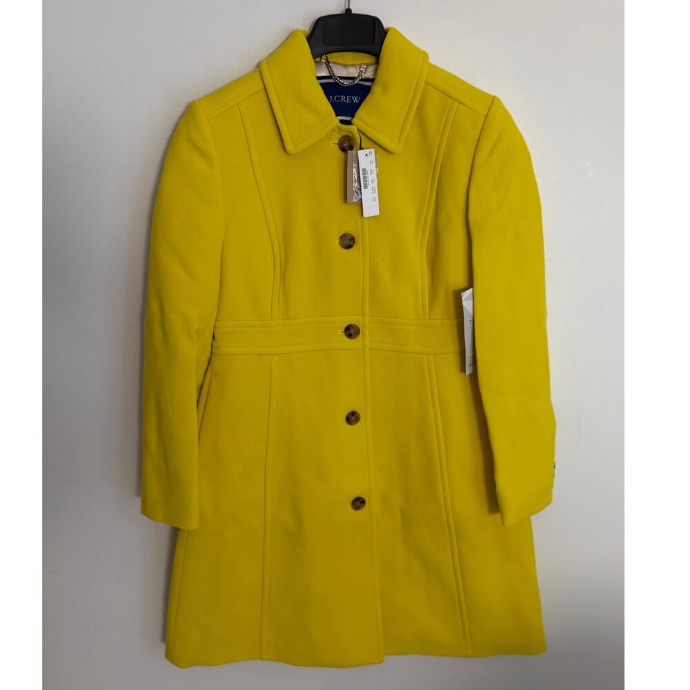 J.Crew Lady Day Coat Italian Wool Thinsulate Yellow NWT size 10P